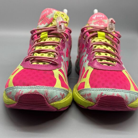 Asics Gel Noosa Tri 9 Women's 8 Pink Yellow Athletic Running Sneakers Low Shoes - Picture 3 of 13